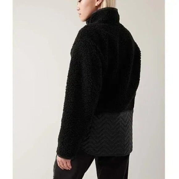 Athleta Cozy Sherpa Snap Sweatshirt Medium - Picture 2 of 9